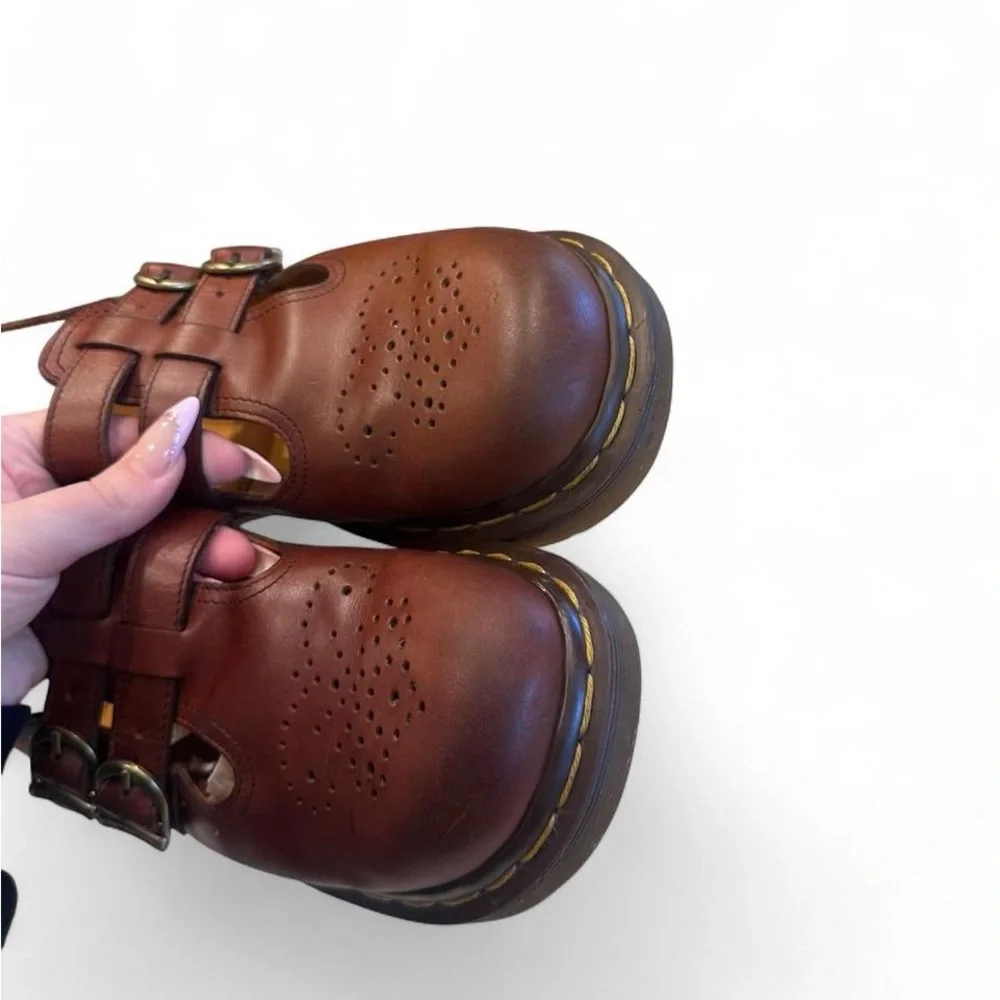 Vintage Dr. Martens 8065 Mary Jane Shoes Brown Made in England Women’s UK 6